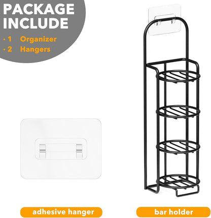4 Tier Shampoo Bar Holder for Shower, Self Draining Soap Bar Holders Caddy for Bathroom Wall and Kitchen Sink, Shampoo Bar Dish Rack, Stainless Steel Bar Soap Holder (Black)7