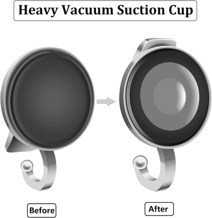 Suction Cup Shower Shelf, Shower Caddy Soap Dish with Hooks for Sponge, Rust Proof 304 Stainless Steel, Silver5