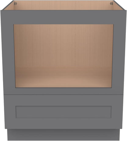 Microwave Base Cabinet – Solid Wood Shaker Style Kitchen Storage Base Unit with Drawer & Soft-Close Doors, RTA Pantry Cupboard for Dining Room, Coffee Bar 30" W X 24" D X 34 1/2" H (Pebble Gray)6