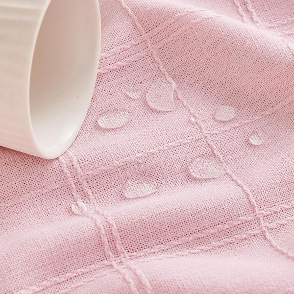 Linen Checked round Table Cloth 52 Inch Pink6