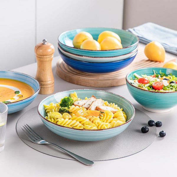 Bonita Stoneware Dinnerware Sets, 24 Pieces Dishes Set for 66