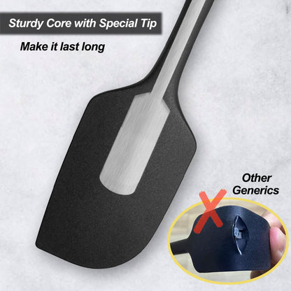 Silicone Spatula for Kitchen, 600°F Heat Resistant Spatulas for Baking, Cooking, Scraping,And Mixing, Non Stick Kitchen Utensils, BPA Free, 11.2 IN, 3 Pack, Black4