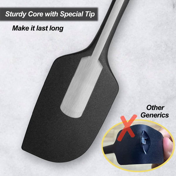 Silicone Spatula for Kitchen, 600°F Heat Resistant Spatulas for Baking, Cooking, Scraping,And Mixing, Non Stick Kitchen Utensils, BPA Free, 11.2 IN, 3 Pack, Black4