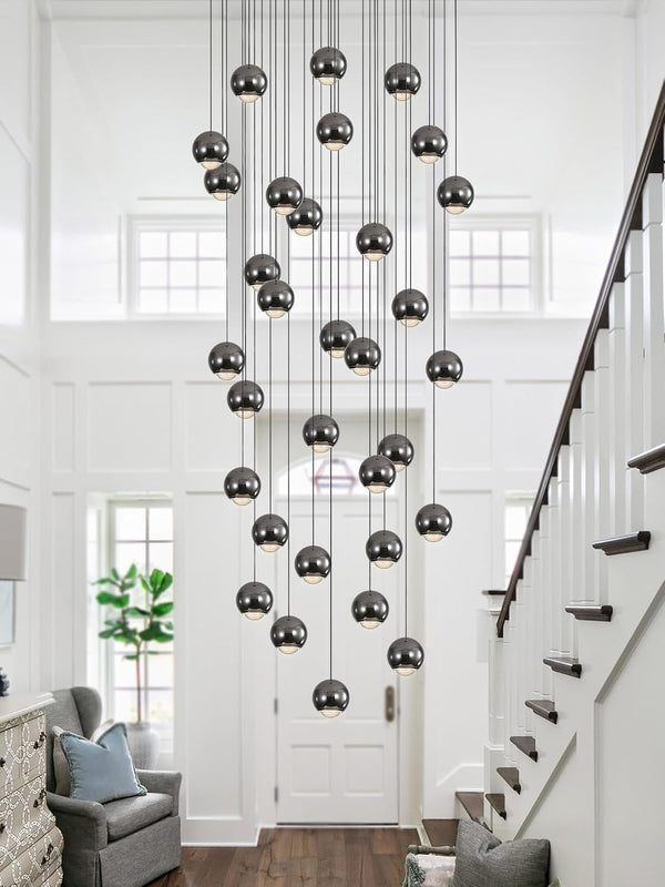 Modern Chandeliers for High Ceiling LED Dimmable Globe Chandeliers Large Pendant Light for Entrance Hallway Foyer Staircase7