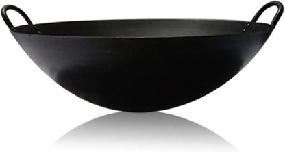 Cast Iron Wok for Stir Frys and Sautees, Heavy Duty Non-Stick Iron Chinese Wok or Stir Fry Skillet, Cookware Oven/Broiler/Kitchen Deep Fryer, Restaurant Chef Quality-Pot Diameter:53 Cm2