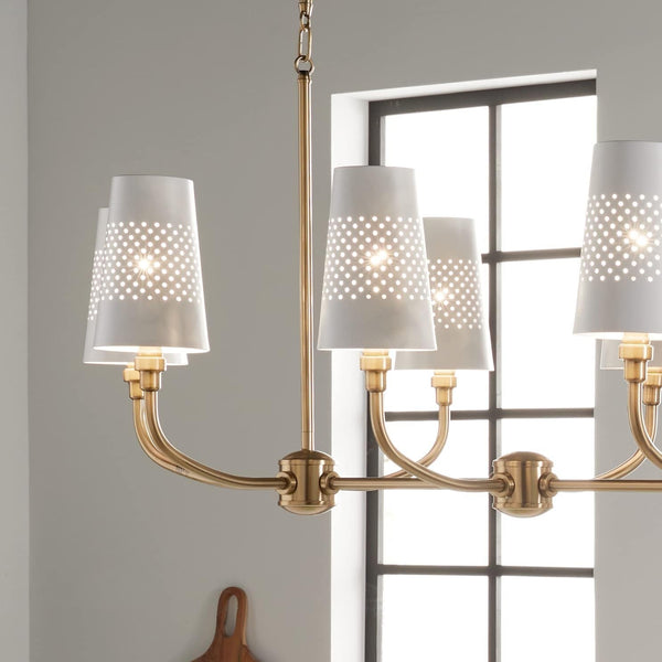 Adeena 8-Light Linear Chandelier Light, Brushed Natural Brass20