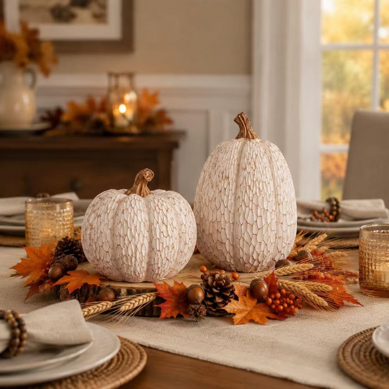 fall-pumpkin-decor-set-of-2-resin-pumpkins-thanksgiving-decor-elegant-textured-white-pumpkins-fall-decor-accent-for-thanksgiving-table-centerpiece-mantel-shelf-and-autumn-home-decor
