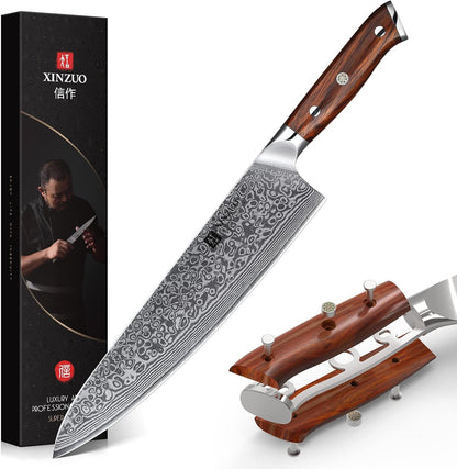 10 Inch Damascus Chef Knife Kitchen Knife Sharp Gyuto Knife Stainless Steel Fashion Professional Chef'S Knife with Rosewood Handle1