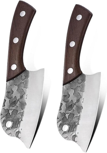 Meat Cleaver, Kitchen Knives Dual Purpose Handmade Forged Ultra-Sharp Fish Knife Chef Cooking Knives(Fish Cutter2Pcs)1