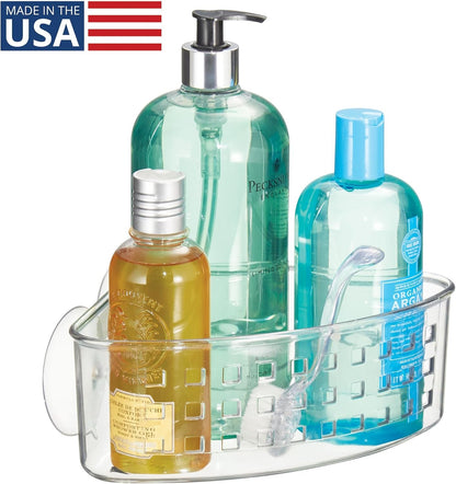 Plastic Suction Cup Corner Shower Basket, Clear2