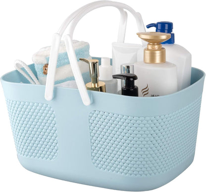 Portable Plastic Shower Caddy Basket Organizer with Handles, Blue1