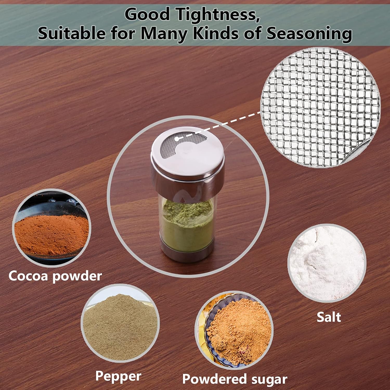 newness-mesh-shaker-or-salt-shaker-stainless-steel-salt-dispenser-clear-acrylic-seasoning-fine-mesh-shaker-with-rotating-cover-3-7-ounces-110-milliliter