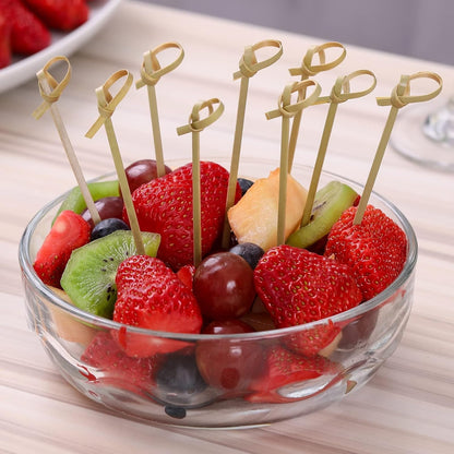 200 PCS Cocktail Picks, Fancy Toothpicks for Appetizers, Mini Food Sticks | Natural Bamboo Knot Skewers, 4.7 Inch Tooth Picks for Drinks Fruit Charcuterie, Cocktail Garnish Accessories, Party Supplies3