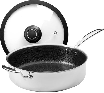 Ceramicqr Cookware - Made in France 7-Piece Quick Release Nonstick Set for Induction Cooktops - 11-Inch Fry Pan, Sauté Pan & Stockpot, 8-Inch Saucepan with Lids - Ceramic Cookware Set4