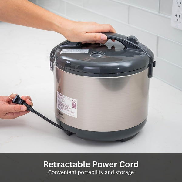 JNP-S18U-US 10 Cup Capacity White Rice Cooker with Non-Stick Inner Pot, Retractable Power Cord, and Keep Warm up to 12 Hours (Urban Satin)4