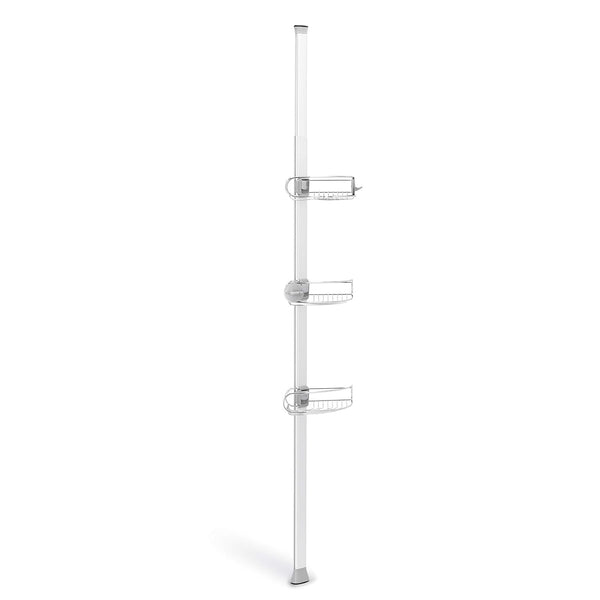 Simplehuman 5 Ft. to 8 Ft. Tension Shower Caddy, Stainless Steel and Anodized Aluminum BT11094