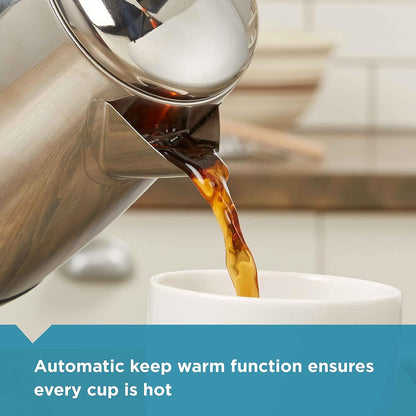 Electric Coffee Percolator, Stainless Steel Basket, Automatic Keep Warm, No-Drip Spout, 8 Cup2
