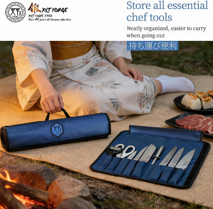 Stainless Steel Professional Japanese Kitchen Knife Set with Bag | Includes Paring, Boning, Santoku, Bread Slicing, Chef Knives, Honing Steel, Mini Whetstone, Scissors, Washing Cloth5
