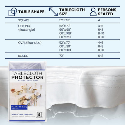 Broder Heavy Duty Clear Plastic Table Cover Protector Rectangle 60X120 – Waterproof, Oil Proof, Wipeable Vinyl Tablecloth Protector, Thick PVC, for Dining Room, Kitchen, Desk, Office, Everyday Use6