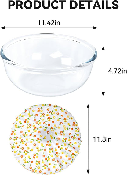 Borosilicate Glass Bowl with Cotton Cover Lid Thickened Mixing Bowls7