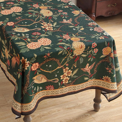Designer Linen Green Square Small Tablecloth,55"X55"-Mitchell9