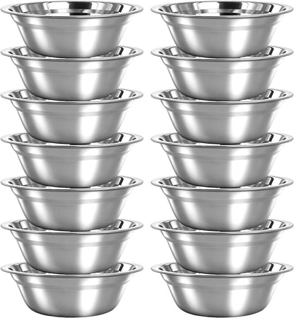 14 Pcs Stainless Steel Mixing Bowls Bulk, 8.66 X 5.1X 3 Inch Silver Metal Salad Bowl, Reusable Nesting Container, Food Baking Container, for Hotel Restaurant Home Kitchen1