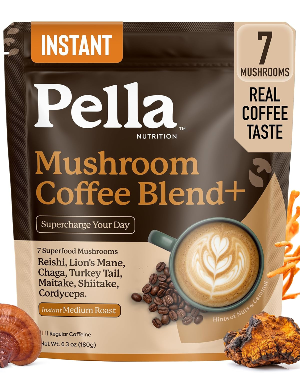 instant-mushroom-coffee-powder-regular-caffeine-60-cups-7-mushrooms-lions-mane-turkey-tail-more-with-arabica-coffee-80-100-mg-caffeine-medium-roast-6-calories-vegan-0g-sugar