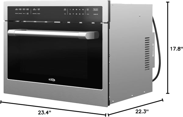 24 Inch Built-In Oven and Microwave Combination with Broil and Convection Heating, Soft Close Door, 1000 Watt Power with NEMA 5-20P Plug, Stainless Steel Finish, Touch Control LCD Display11