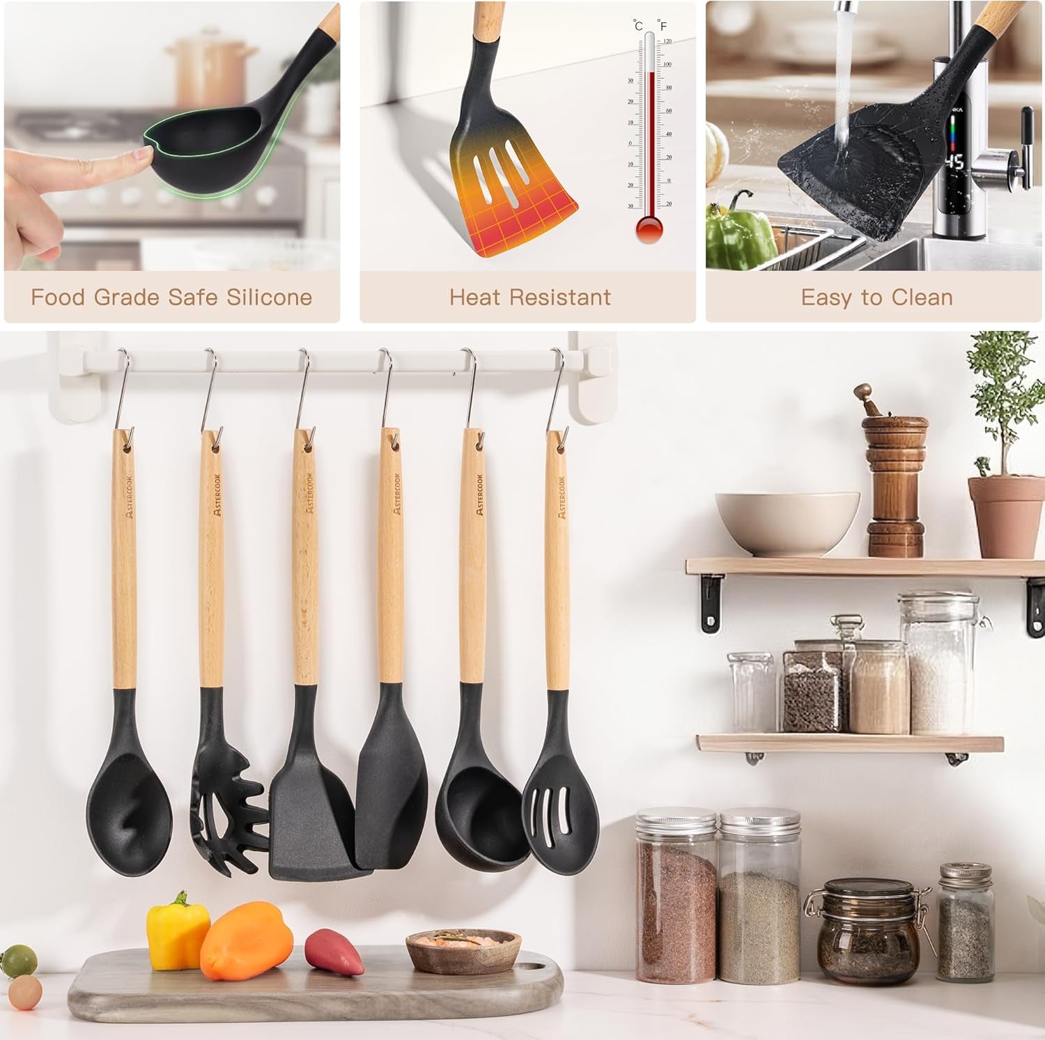 39-pcs-kitchen-utensils-set-silicone-cooking-utensil-sets-with-wooden-handle-446-f-heat-resistant-food-grade-spatula-set-bpa-free-kitchen-gadgets-tools-set-spoons-for-nonstick-cookware