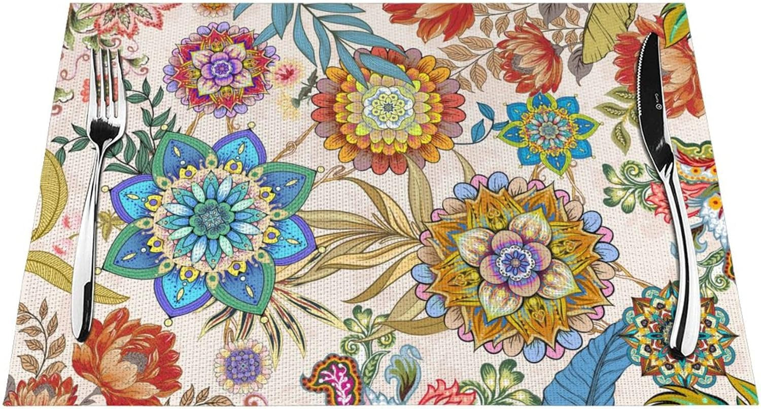 boho-floral-placemats-set-of-4-linen-12x18-colorful-flowers-table-mats-for-kitchen-dining-table-holiday-party-heat-resistant-washable-spring-summer-farmhouse-bohemian-mandala-place-mats