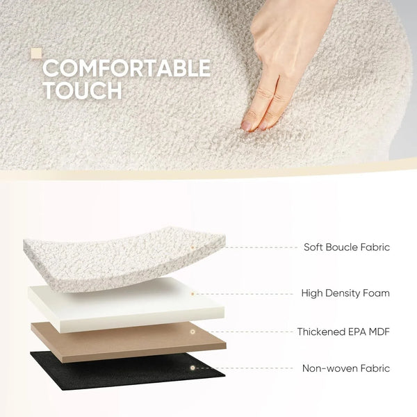 Ottoman with Storage for Living Room, Sherpa Folding Storage Ottoman Foot Rest, 43.3 Inches Collapsible Bedroom Bench White Cream4