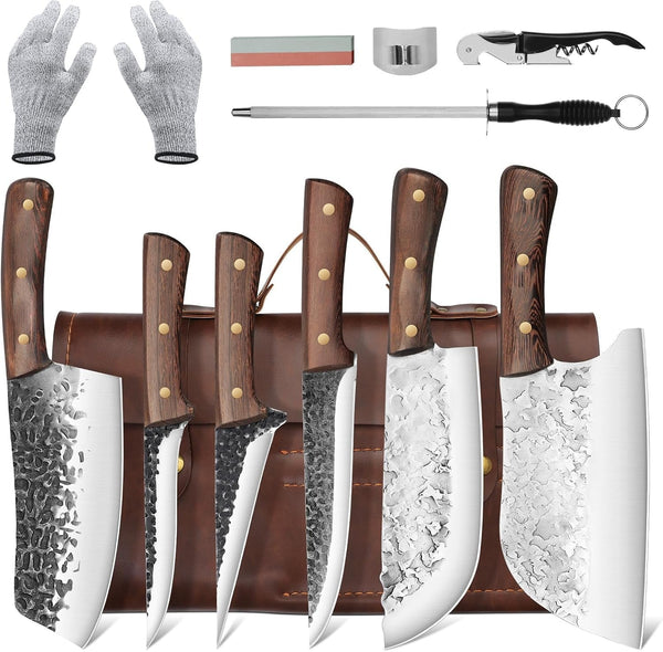 12-Piece Butcher Knife Set | Roll Bag, for Meat Processing, Brisket Trimming and BBQ Prep1