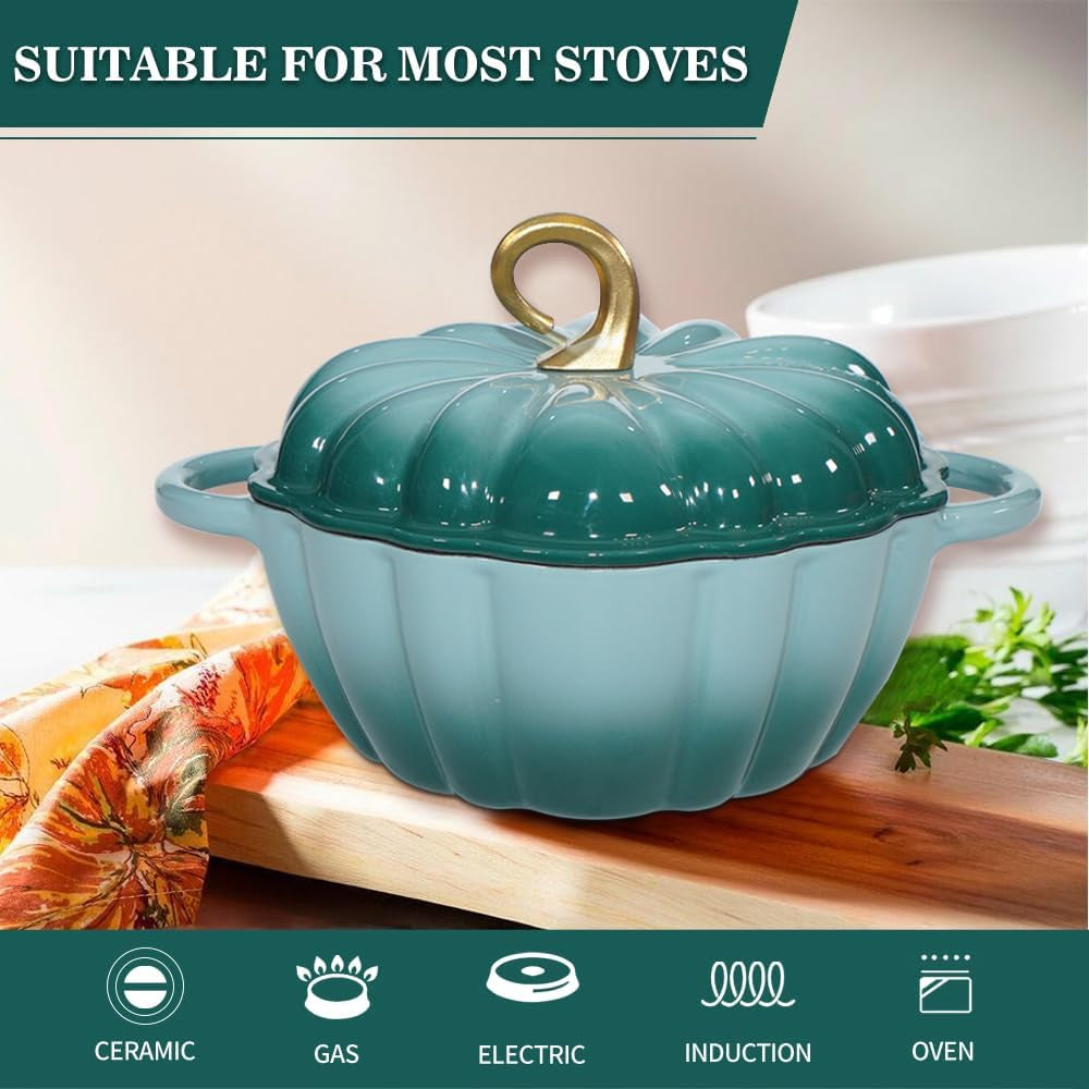 pumpkin-enameled-cast-iron-dutch-oven-with-lid-4-5-qt-dual-handles-and-heavy-duty-pot-oven-safe-up-to-500-f-for-bread-baking-braising-cooking-and-family-gifts-cyan