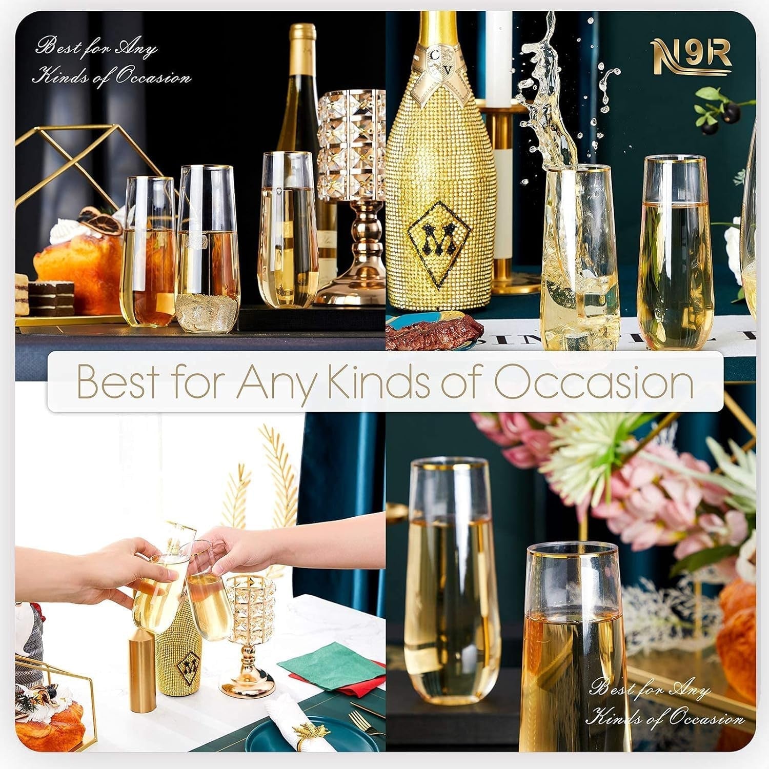 12pcs-plastic-champagne-flutes-9-oz-disposable-stemless-mimosa-glasses-gold-rim-fancy-wine-cocktail-cups-shatterproof-bpa-free-for-party-wedding-birthday-bar-bridal-shower-toasting