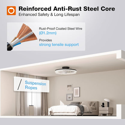 20" Ceiling Fans with Lights and Remote, Low Profile Fandelier4