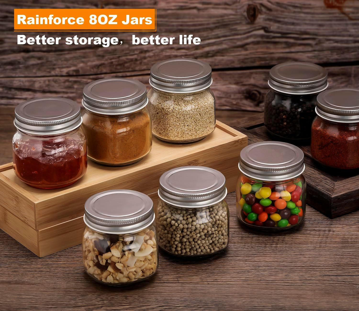 mason-jars-8-oz-30-pack-small-glass-caning-jars-with-silver-lids-1-4-quart-canning-jars-regular-mouth-with-20-labels-1-pen-for-food-storage-meal-prep-jelly-jam-honey-pickles-spice-glass-jars
