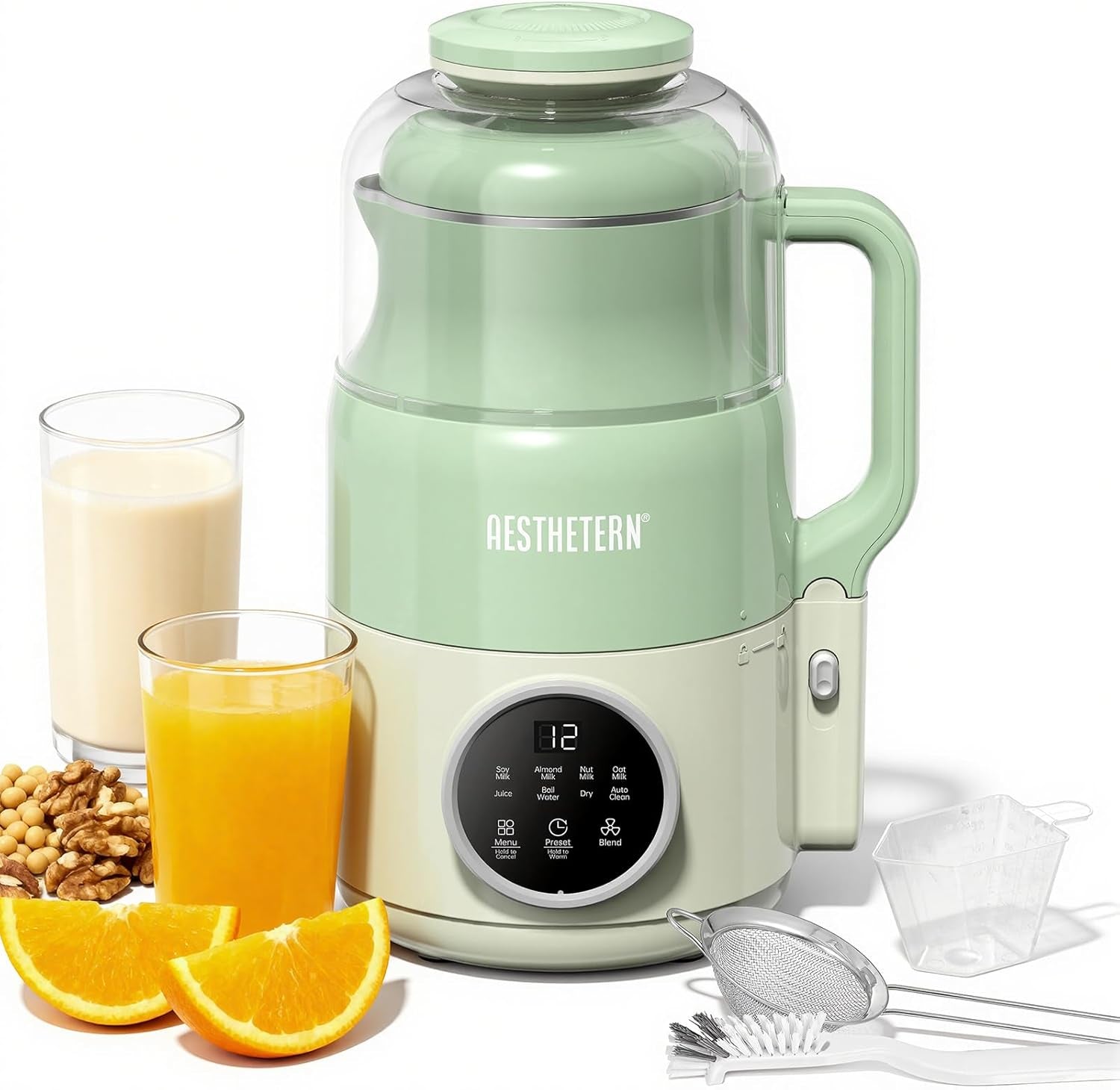 nut-milk-maker-machine-soy-milk-oat-milk-maker-with-8-presets-high-speed-blender-auto-clean-delay-start-33oz-almond-milk-maker-for-plant-based-dairy-free-beverages-green