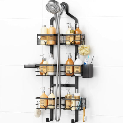 Shower Caddy Hanging, Adjustable Bathroom Organizer 3 Tier Shelf Rustproof1