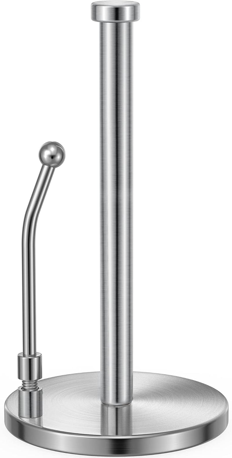 paper-towel-holder-countertop-non-slip-weighted-base-silver