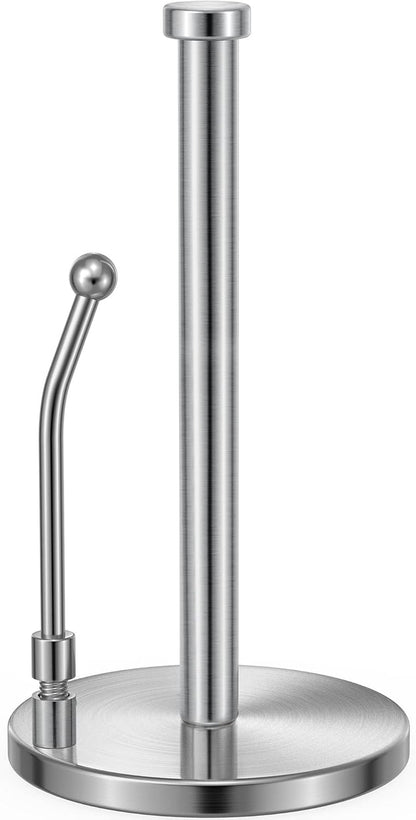 Paper Towel Holder Countertop, Non-Slip Weighted Base, Silver1