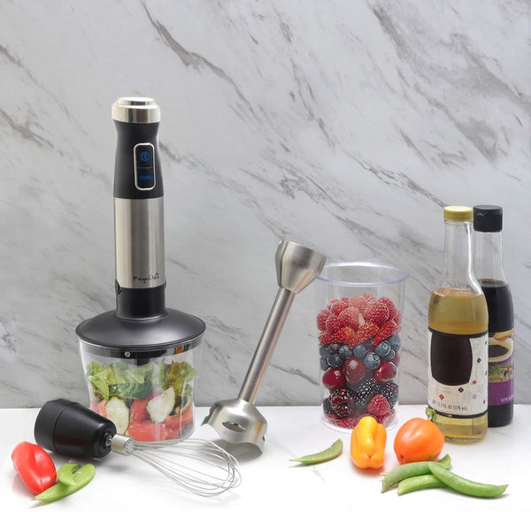 Megachef MC-158C 4 in 1 Multipurpose Immersion Hand Blender with Speed Control and Accessories, 4In1, Silver7