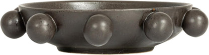 9.75 Inches Stoneware Bowl with Orbs and Reactive Glaze, Black5