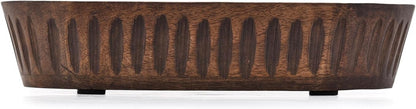 Mango Wood Decorative Bowls for Home Décor, Decorative Long Wooden Bowl for Table Centerpiece (10" X 6" X 2")3