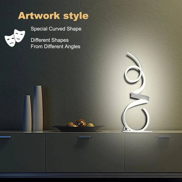 20W 2700LM 3 Colors Dimmable LED Art Table Lamp 21.4 Inch with Touch Switch for Living Room,Bedroom (White)5