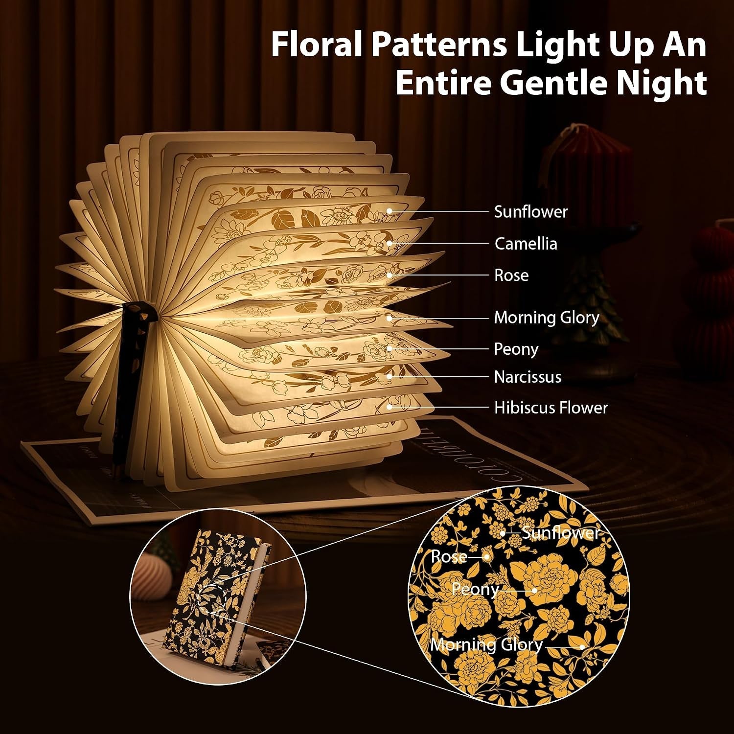book-lover-gift-folding-book-lamp-decor-portable-print-book-light-1200mah-rechargeable-night-light-paper-desk-lamp-reading-bookshelf-lamp-gift-for-women-readers-christmas-black