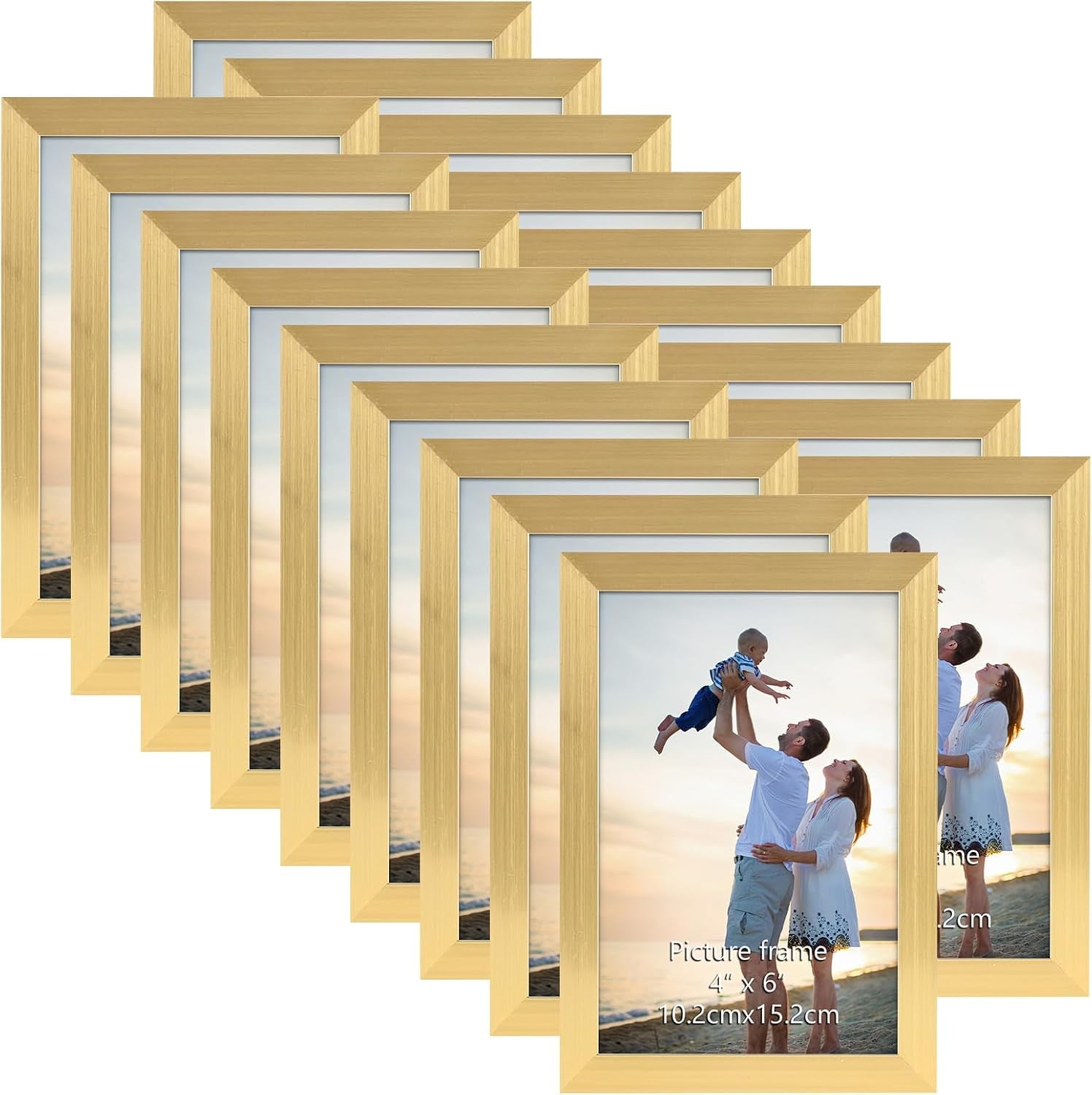 18-packs-4x6-gold-multi-plastic-picture-frames-set
