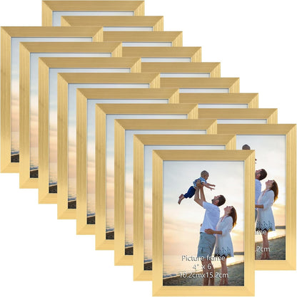 18 Packs 4X6 Gold Multi Plastic Picture Frames Set1