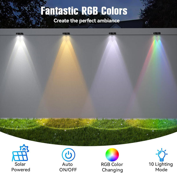 Solar Fence Lights Outdoor,Ip65 Waterproof Outdoor Lights for Pool3