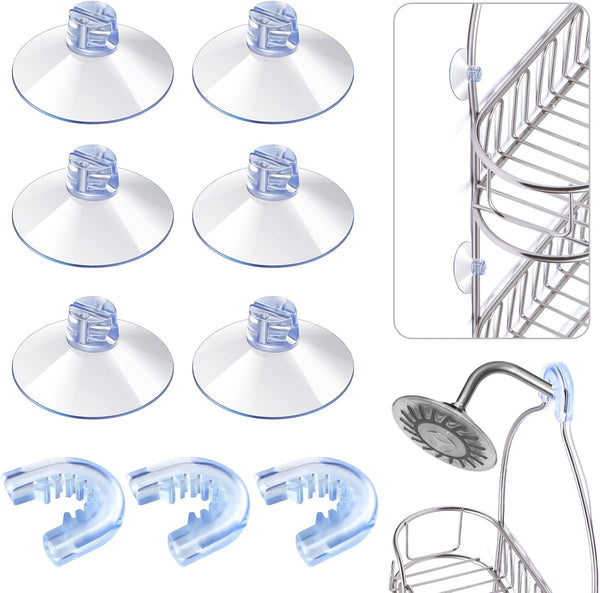 6 Pcs Bathroom Shower Caddy Connectors, Suction Cup Holders1