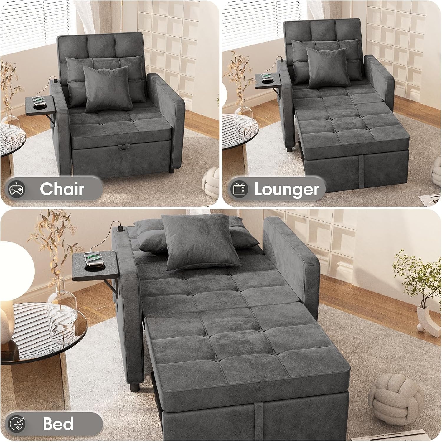 convertible-sleeper-chair-bed-3-in-1-sofa-bed-with-usb-ports-outlet-grey